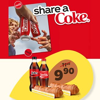 Met wie share jij een Coca-Cola & worstenbroodje?
