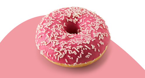 steak Menstruatie Betekenisvol Roze donut - aardbeismaak