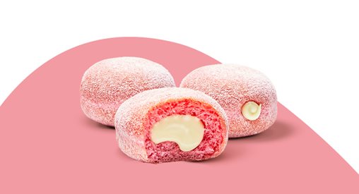 Mini beignet pinky white chocolate (3st) - Mini beignet pinky white chocolate (3st)